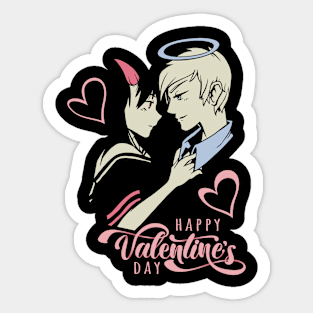 Valentine's Day Devil Angel Cartoon Boundless Love Gift Sticker